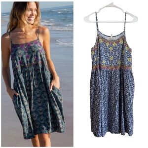 NATURAL LIFE Floral Mini Dress - Blue and Yellow